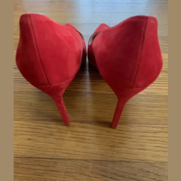 MANOLO BLAHNIK Red Suede 105 BB Pumps Heels 39 9 - Picture 7 of 11